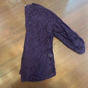 New York & Company Deep Purple Lace Top